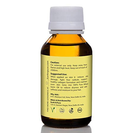 Earth N Pure Wheat Germ Oil 100% Pure Natural And Cold Pressed - 50 Ml (1.7 Fl. Oz.) (50 Ml)