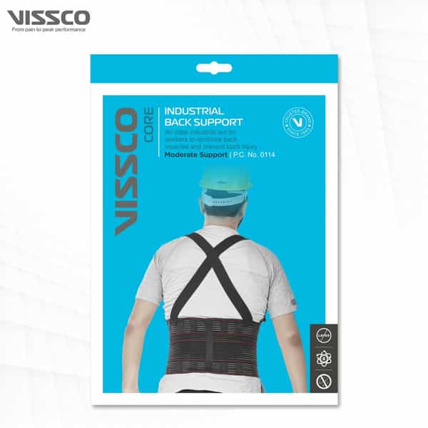 Vissco Industrial Back Support For Lifting Heavy Material/Goods - Medium (Black)