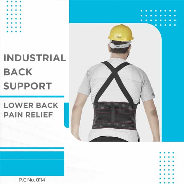 Vissco Industrial Back Support For Lifting Heavy Material/Goods - Medium (Black)