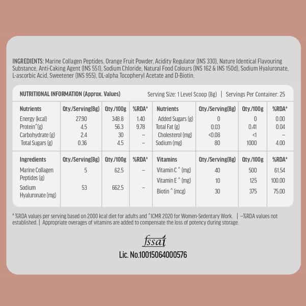 Hk Vitals Marine Collagen Supplements (Mixed Fruit | 200G) | With Vitamin C | E