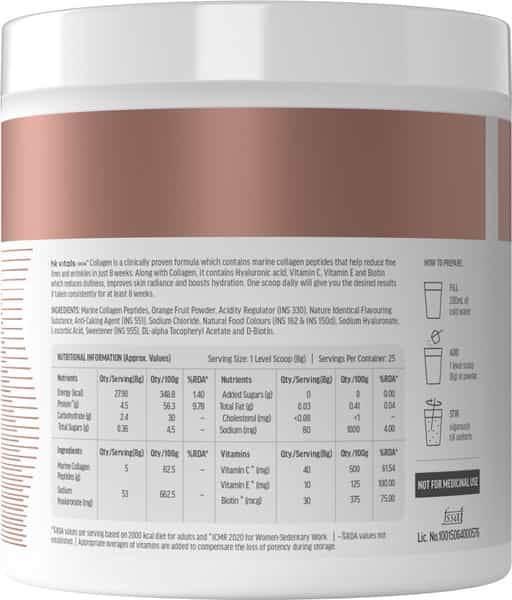 Hk Vitals Marine Collagen Supplements (Mixed Fruit | 200G) | With Vitamin C | E