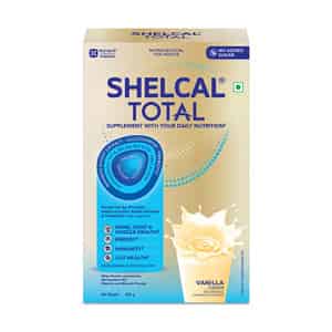 Shelcal Total Supplement With Your Daily Nutrition Vanilla Flavour Box 400 Gm