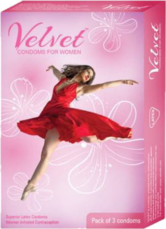 Velvet Condoms For Female - Pack Of 3
