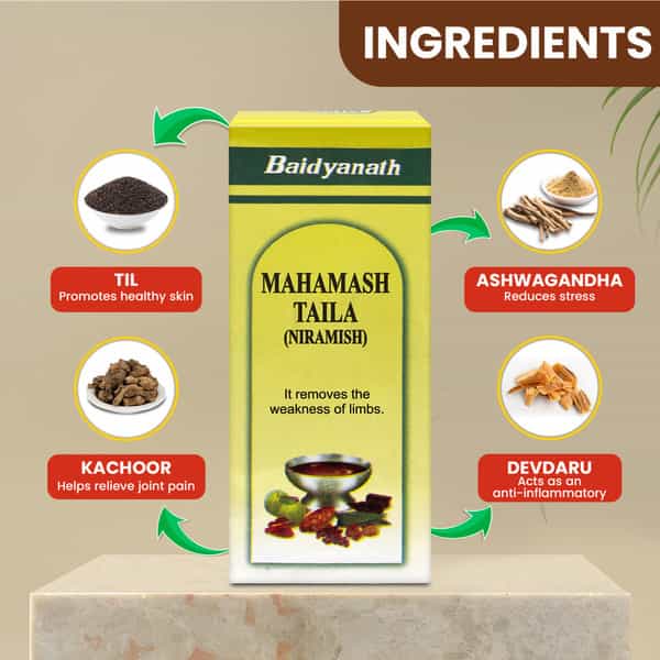 Baidyanath Ayurved Mahamash Taila Oil Niramish 50Ml | Body Pain & Muscle Support