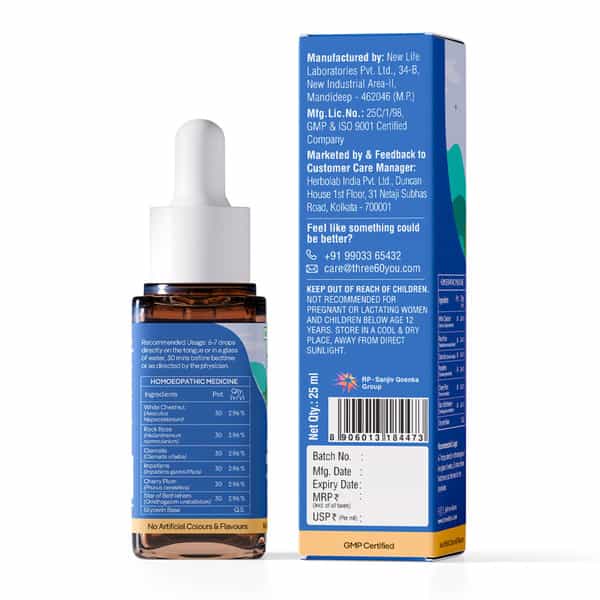 Three60 De-Stress & Snooze Drops | Sleep Better & Reduce Anxiety | Non-Habit Forming | 25Ml Drops