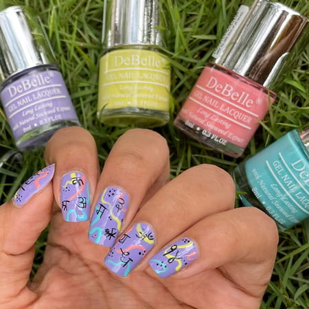 Debelle Gel Nail Polish Combo Set Of 5 Candy Skittles - Pudding (Mint Green) 40ml (8ml Each)