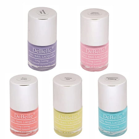Debelle Gel Nail Polish Combo Set Of 5 Candy Skittles - Pudding (Mint Green) 40ml (8ml Each)