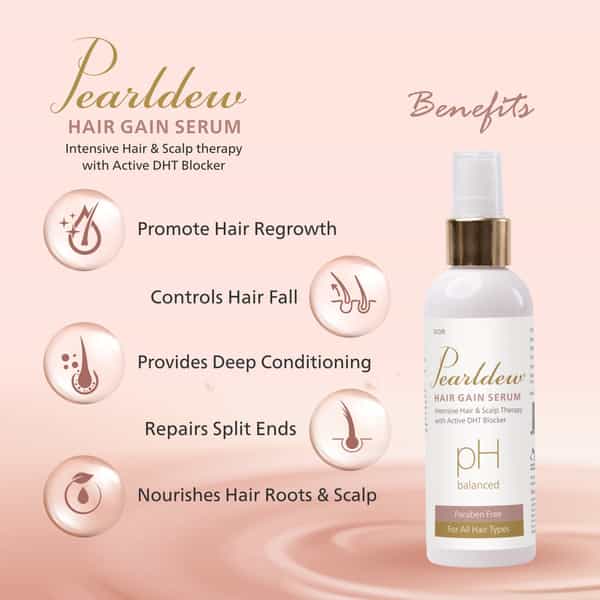 Pearldew Hair Gain Serum 100 Ml | For All Hair Types | Paraben Free (Pack Of 4)
