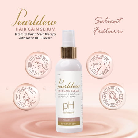 Pearldew Hair Gain Serum 100 Ml | For All Hair Types | Paraben Free (Pack Of 4)