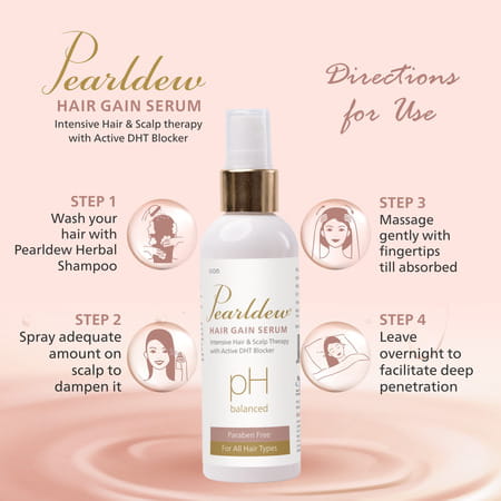 Pearldew Hair Gain Serum 100 Ml | For All Hair Types | Paraben Free (Pack Of 4)