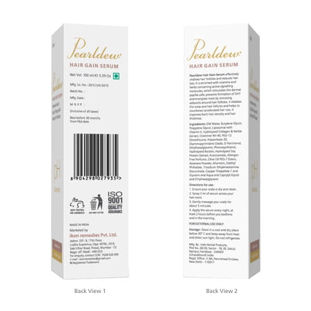 Pearldew Hair Gain Serum 100 Ml | For All Hair Types | Paraben Free (Pack Of 4)