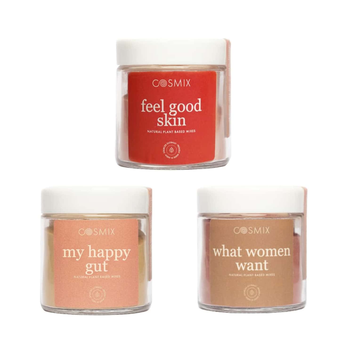 Cosmix My Happy Gut + Feel Good Skin + What Women Want 60g Each Jar (Pack Of 3)