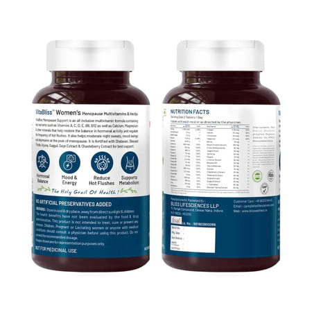 Bliss Welness Women'S Menopause Multivitamin For Immunity | Hormonal Health Supplements - 60 Tablets