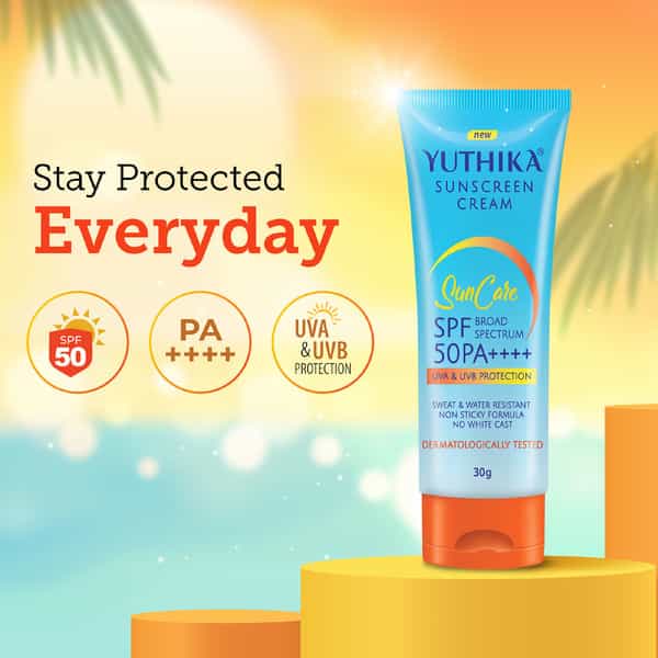 Yuthika Sunscreen Spf 50 Pa++++ With Uva & Uvb Protection 30G | Dermatologically Tested | Unisex