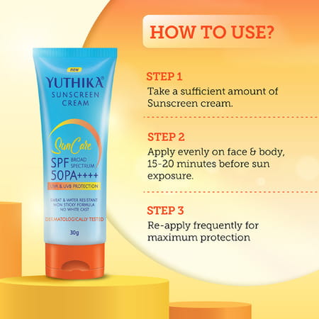 Yuthika Sunscreen Spf 50 Pa++++ With Uva & Uvb Protection 30g | Dermatologically Tested | Unisex