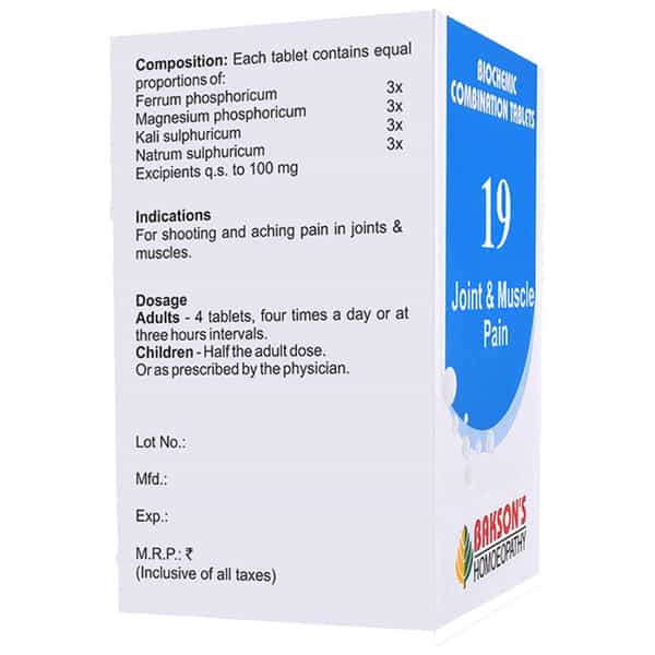 Baksons Homoeopathy Biocombination 19 Tablet 250 No's