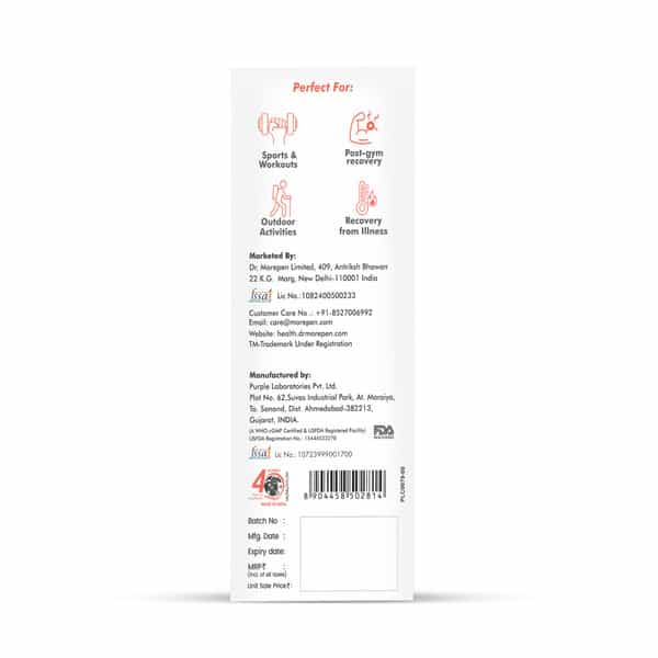 Dr. Morepen Hydrolyte Electrolyte & Vitamin Drink Mix | Strawberry Watermelon - 8.8G X 10 Sachets