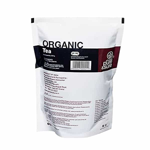Pure & Sure Organic Tea Powder 250Gm X Pack Of 4 Black Tea Pouch (4 X 62.5 G)
