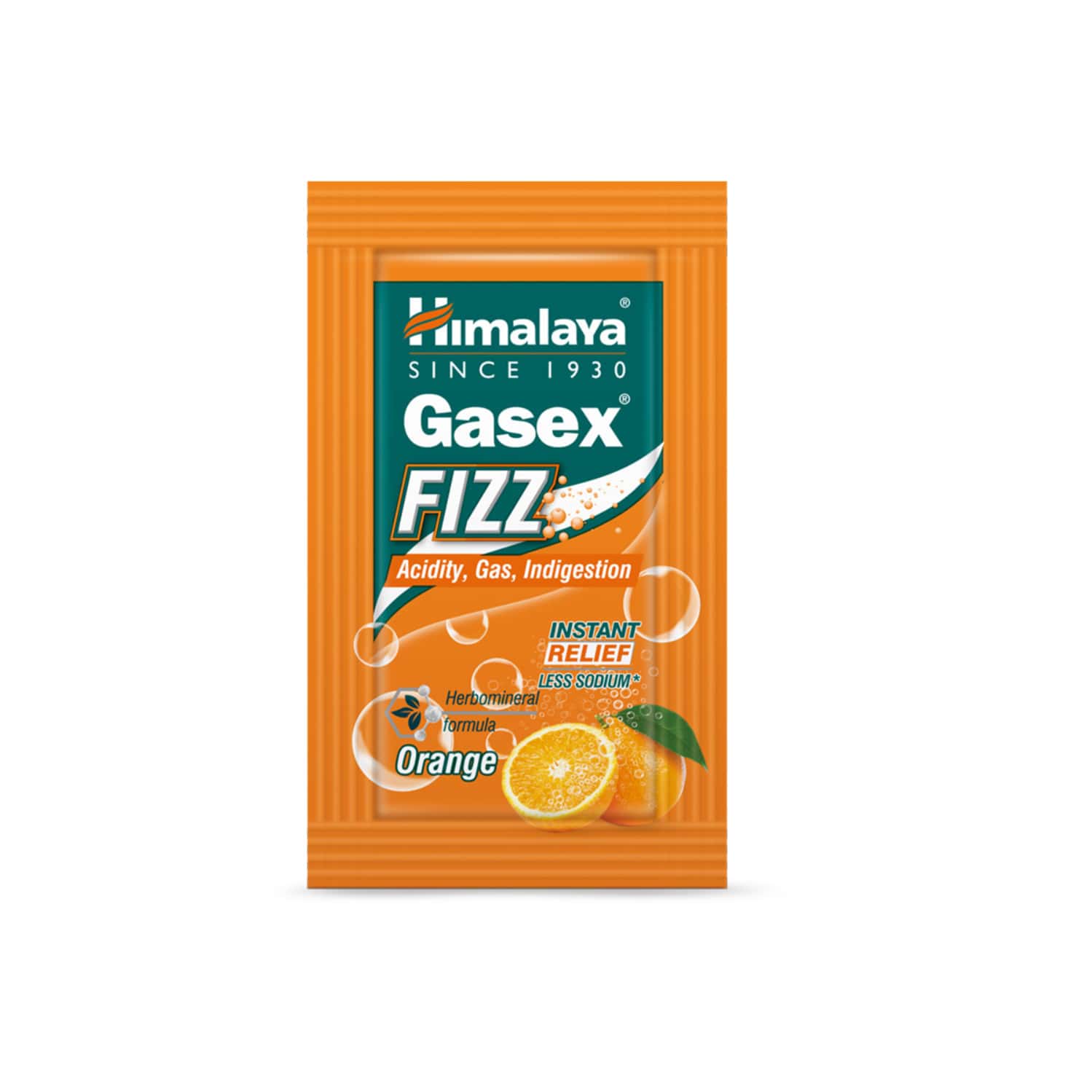 Himalaya Gasex Fizz | Acidity | Gas & Indigestion | Orange | Sachet | 5 Gm | 25 No'S