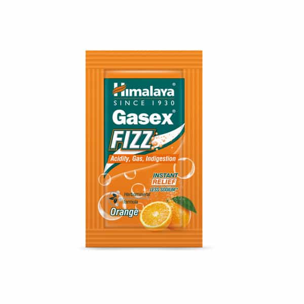 Himalaya Gasex Fizz | Acidity | Gas & Indigestion | Orange | Sachet | 5 Gm | 25 No's