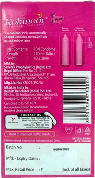 Kohinoor Pink Condoms 10