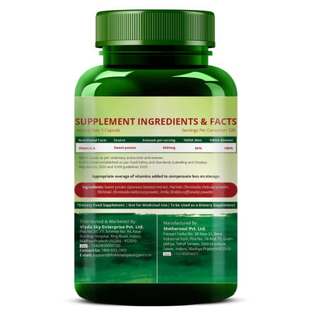 Vlado'S Himalayan Organics Plant-Based Vitamin A Supplement (120 Capsules)