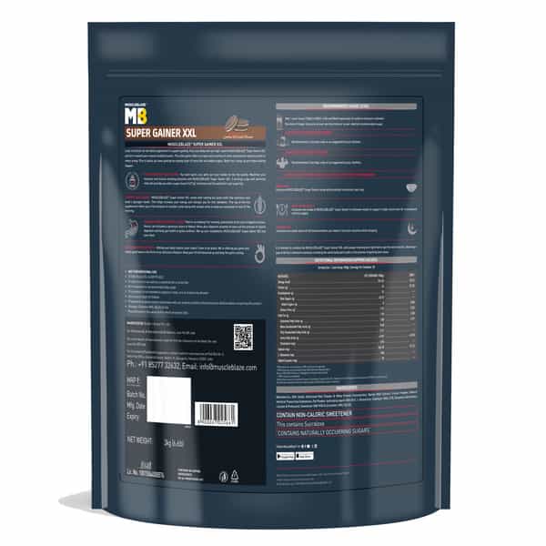 Muscleblaze Super Gainer Xxl (Cookies & Cream | 3Kg / 6.6Lbs | 30 Servings)