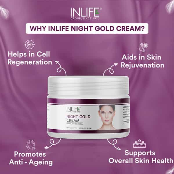 Inlife Night Gold Face Cream Anti Aging - 50 G