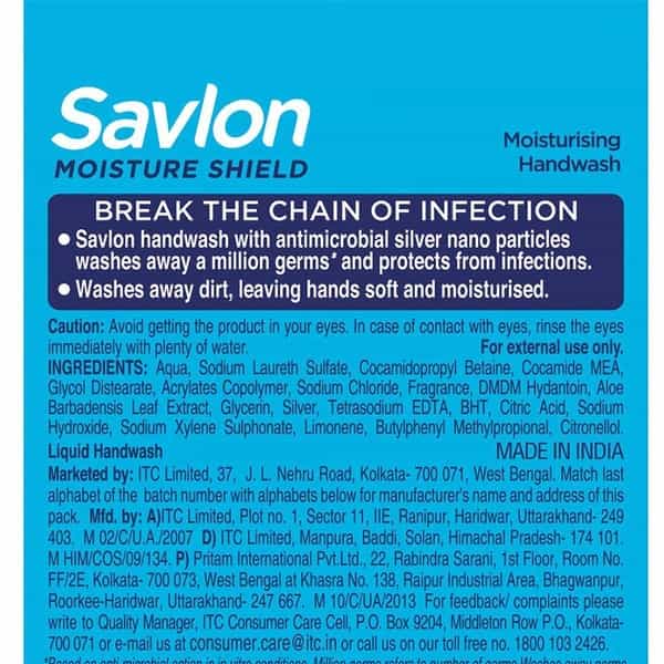 Savlon Moisture Shield Germ Protection Liquid Handwash 460Ml