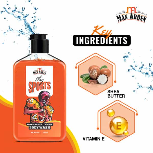 Man Arden Play Sports Luxury Body Wash Infused With Shea Butter & Vitamin E 250Ml