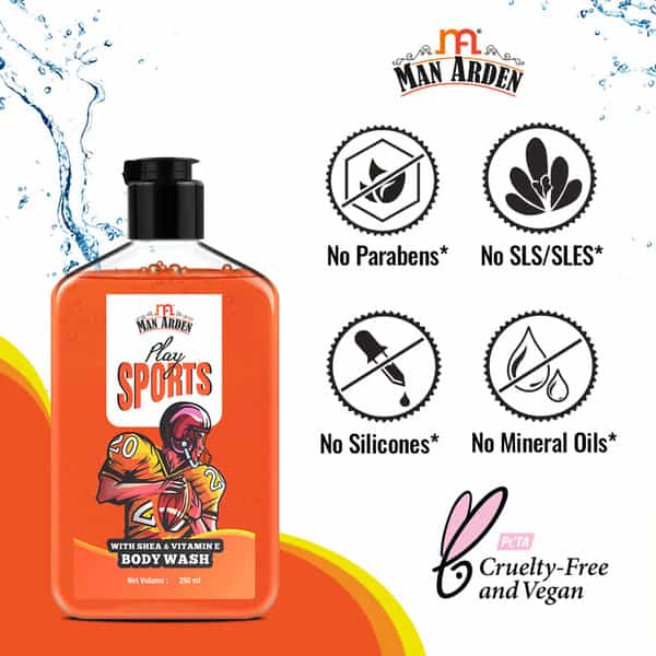 Man Arden Play Sports Luxury Body Wash Infused With Shea Butter & Vitamin E 250Ml