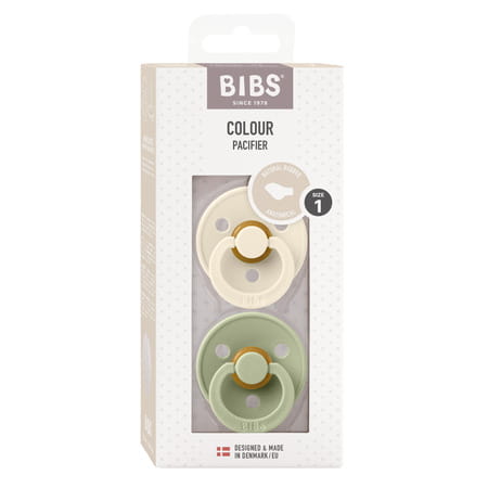 Bibs Colour 2 Pack Latex Size 1 Ivory/Sage - 0 +Months