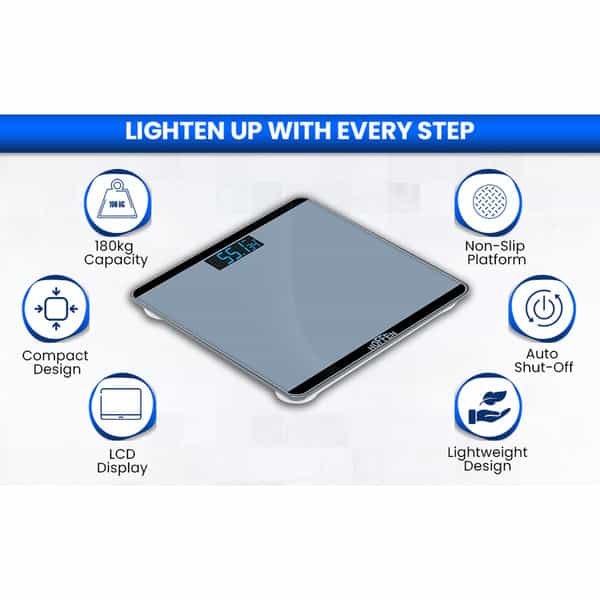 Hoffen (India) Electronic Digital Personal Bathroom Weight Machine | Upto 180Kg