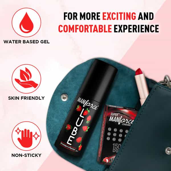 Manforce Lube Lubrication Gel For Men & Women Water-Based Gel Strawberry Flavoured 60Ml