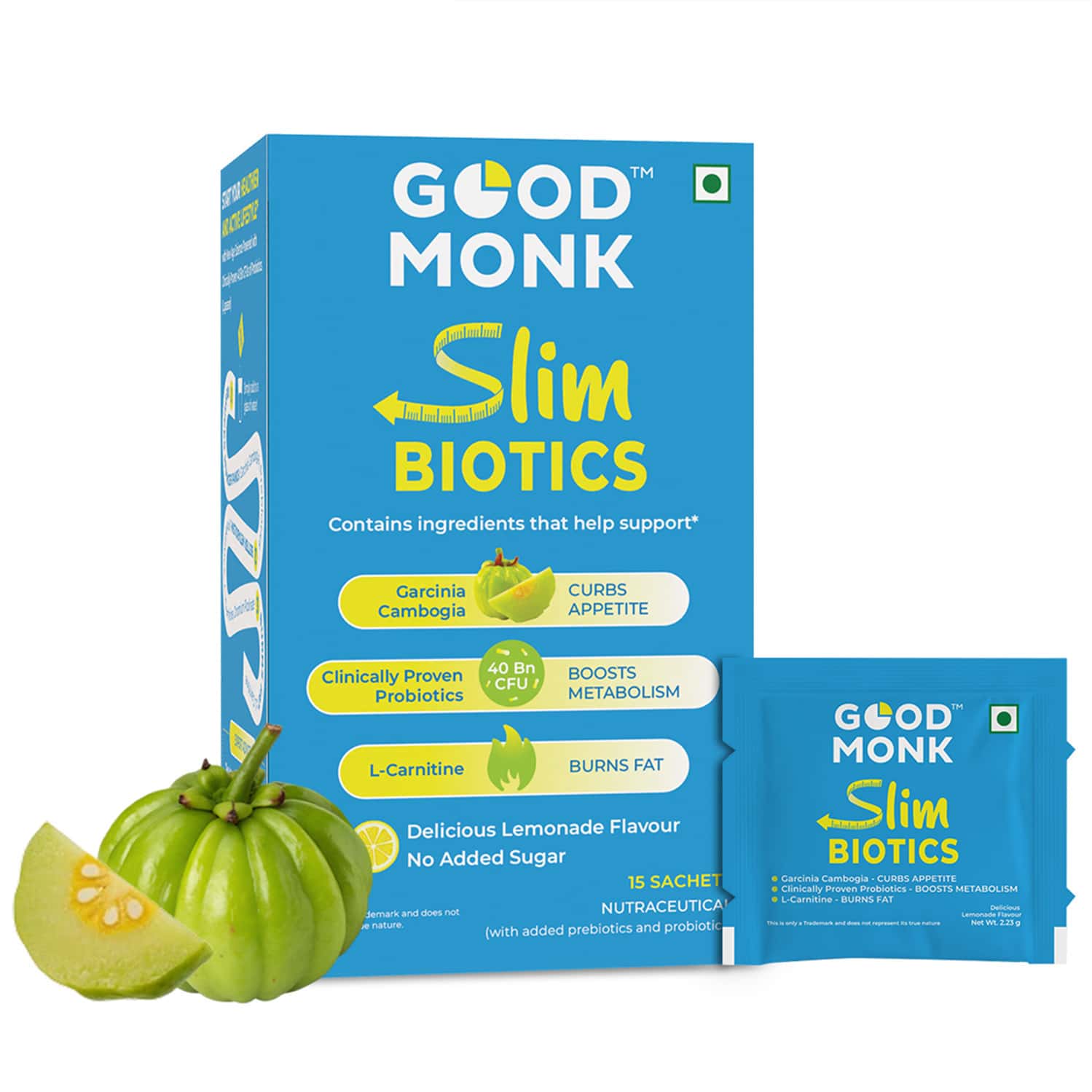 Good Monk Slimbiotics Weight Loss Supplement - Boosts Metabolism, Reduces Cravings | 15 Day Pack