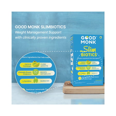 Good Monk Slimbiotics Weight Loss Supplement - Boosts Metabolism, Reduces Cravings | 15 Day Pack
