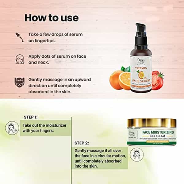 Tnw The Natural Wash Face Moisturizing Gel Cream & Vitamin C Face Serum |