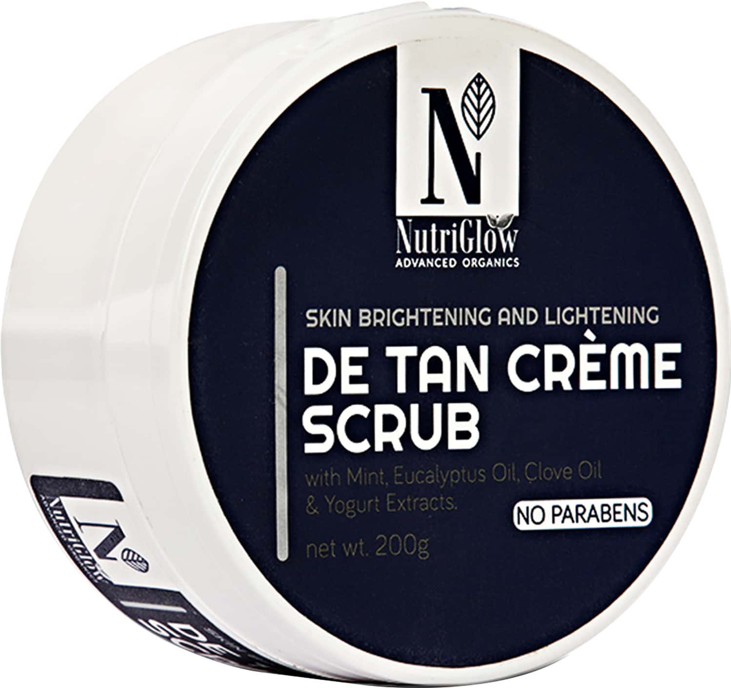 Nutriglow Advanced Organics De Tan Scrub Cream/ Skin Lightening And Brightening/ All Skin Types 200g