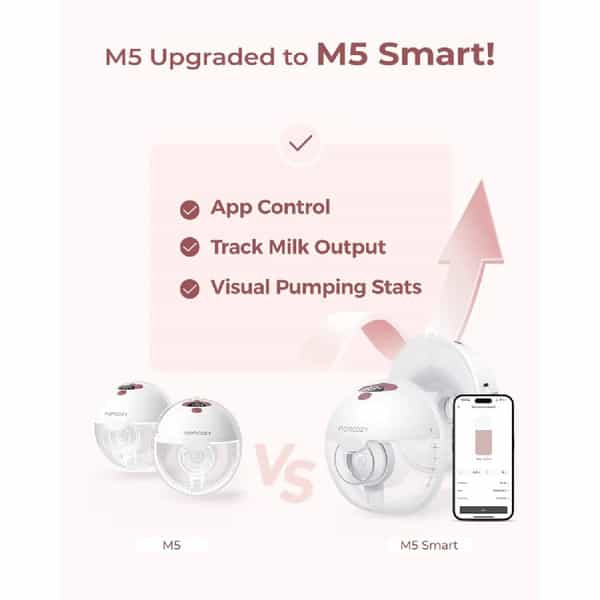 Momcozy Wearable Breast Pump M5 Smart Grey Single Pack