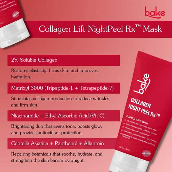 Bake Collagen Peel Off Mask With Matrixyl 3000 For Skin Tightening & Anti-Aging Care (100Ml)