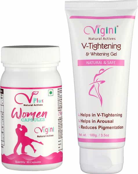 Vigini Performance Booster Stamina 30 Caps With Vaginal V Whitening Vagina Cream Gel Women 100Ml