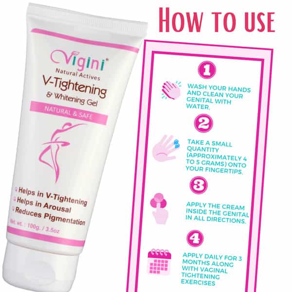 Vigini Performance Booster Stamina 30 Caps With Vaginal V Whitening Vagina Cream Gel Women 100Ml