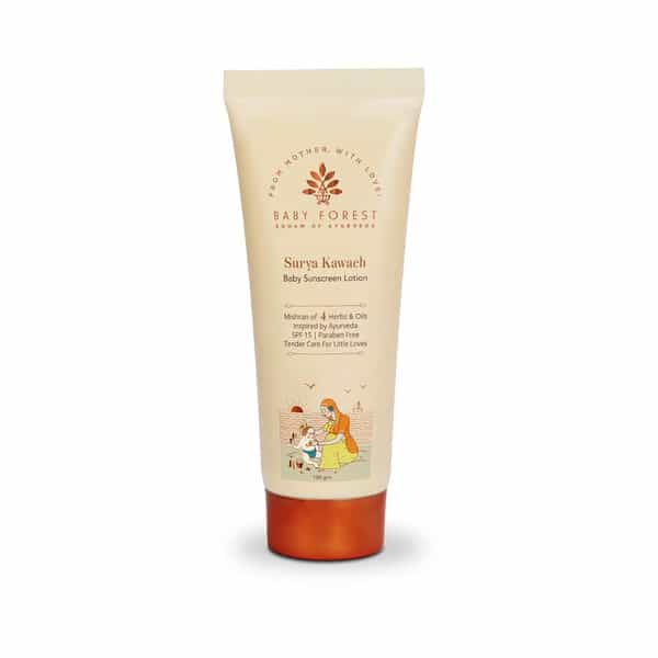 Baby Forest Surya Kawach Baby Sunscreen Lotion Spf 15 | 100 Gm & Khilta Mukhra Baby Face Cream 50 Gm