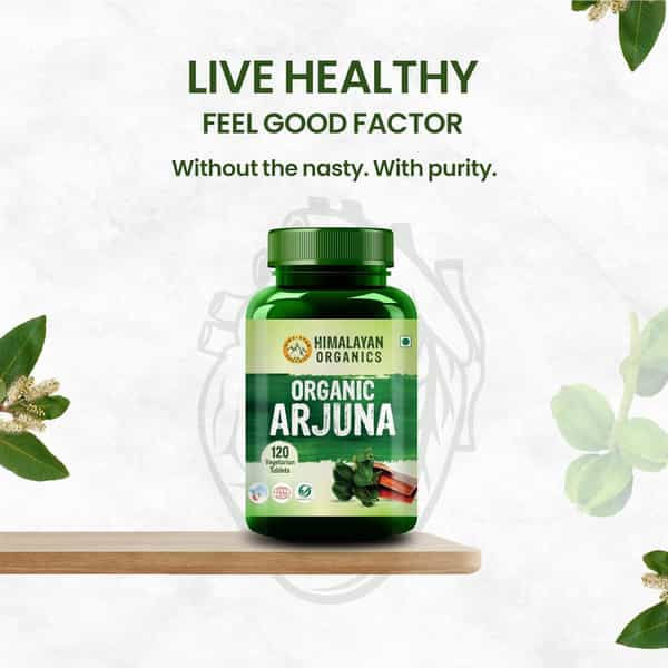 Himalayan Organics Organic Arjuna | Bottle | 120 Veg Tablets