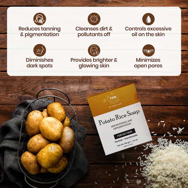 Tnw The Natural Wash Handmade Potato Rice Soap For Tanning Pigmentation & Oily Skin - 100 Gm