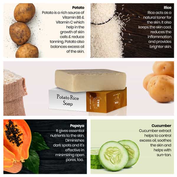 Tnw The Natural Wash Handmade Potato Rice Soap For Tanning Pigmentation & Oily Skin - 100 Gm
