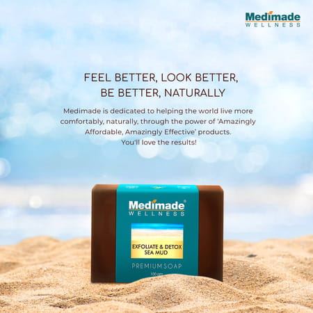 Medimade Exfoliate & Detox Sea Mud Premium Soap - 100 Gm X 5 ( Pack Of 5 )