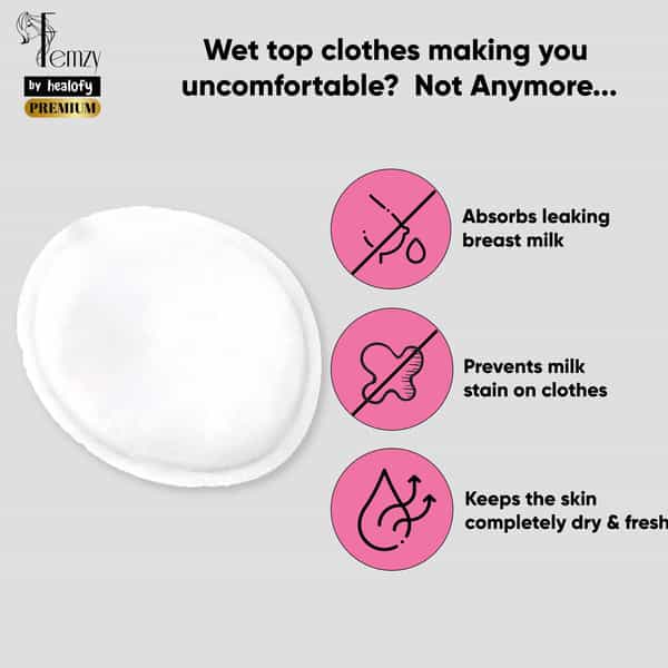 Femzy Reusable Breast Pads- 4 Pcs- 100G