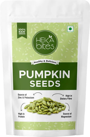 Heka Bites Premium Raw Pumpkin Seeds (250g)| Hairfall Control | Healthy Snacks | Diabetic Snacks