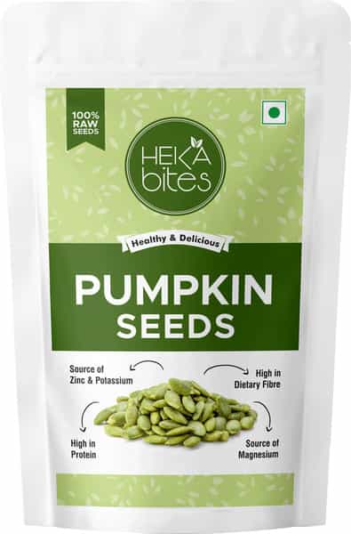 Heka Bites Premium Raw Pumpkin Seeds (250G)| Hairfall Control | Healthy Snacks | Diabetic Snacks